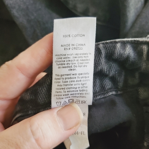 7181 * PacSun Mom Jeans Denim Black Gray Size 25 - Picture 5 of 12